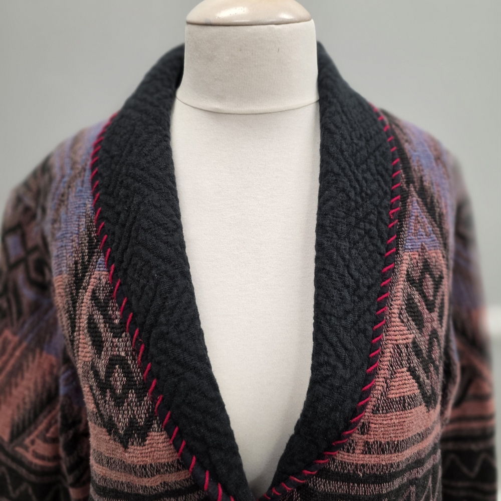 Vintage New Identity Women's Patterned Blazer Cropped - Picture 2 of 8